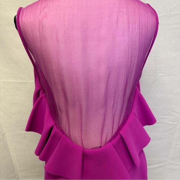 Diane von Furstenberg Pink Ruffle Dress - Size 8 - Picture 6 of 15